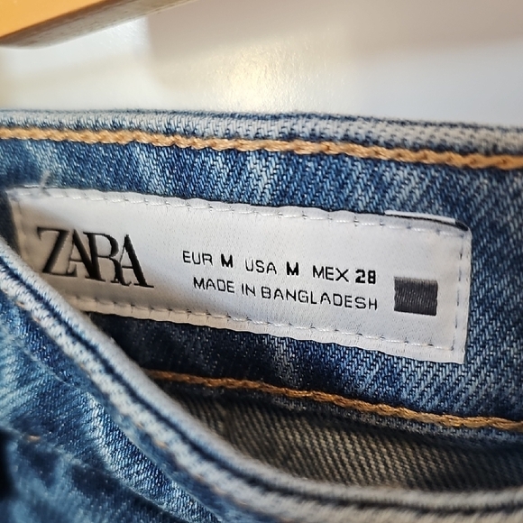 Zara Blue Denim Shorts Size M - Picture 3 of 7